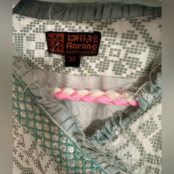 Arrong 100% Cotton salwar kamiz Dress Work/party/causal Wear XS embroidery - Picture 3 of 6